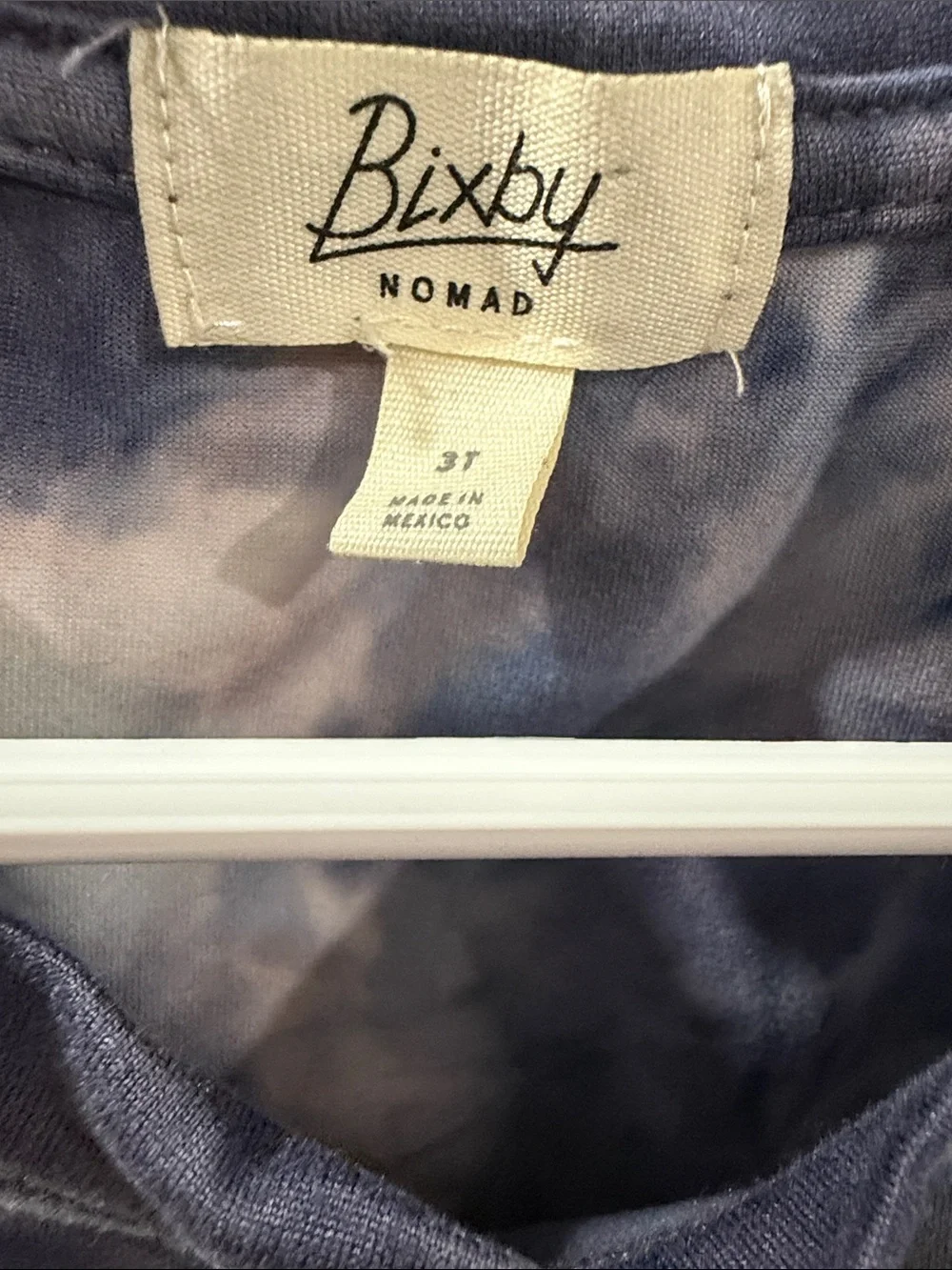 Toddler Tie-Dye Crewneck Crop Top - Navy & White